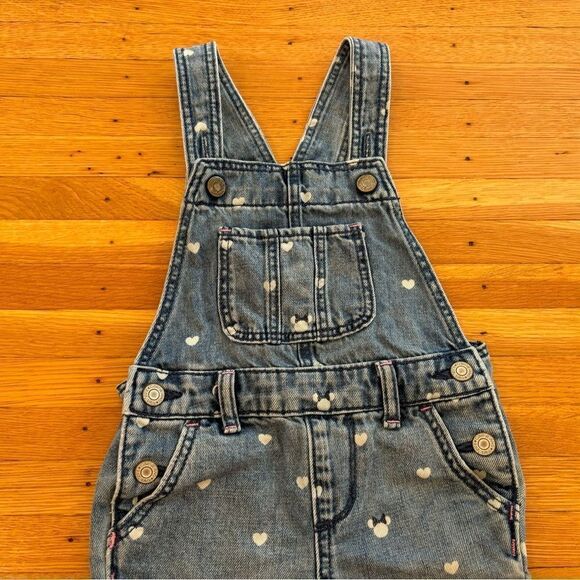 Disney Baby Gap Denim Minnie Mouse Polka Dot Overalls - Picture 3 of 5